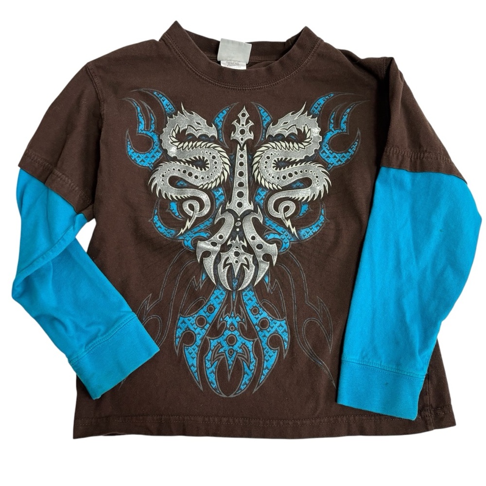Rudeboyz long sleeve brown graphic tee